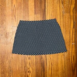 Zara Navy and White Patterned Women's Skirt